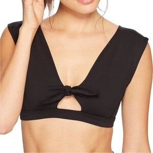 Free People Movement Black Knotted Front Ursa Sports Bra Medium